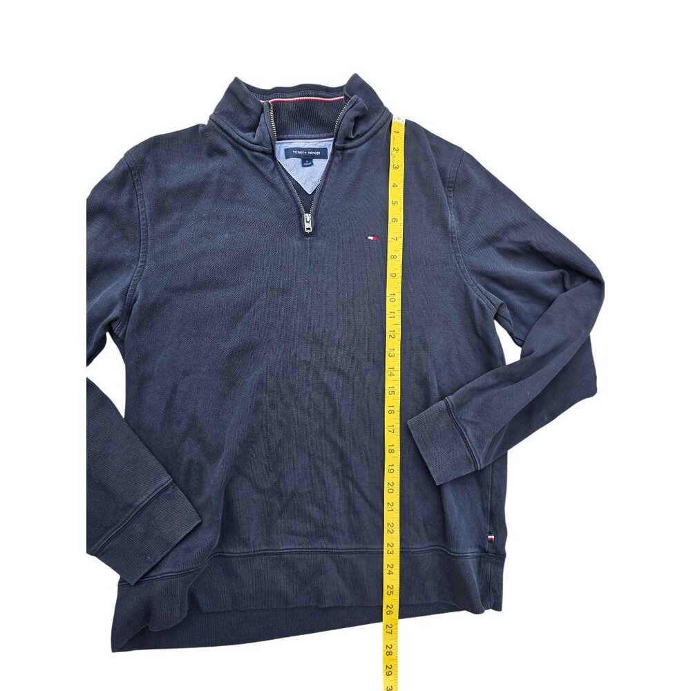Tommy Hilfiger Mens Half-Zip Pullover Navy Blue Size M Cotton Casual Sweater - Picture 6 of 6